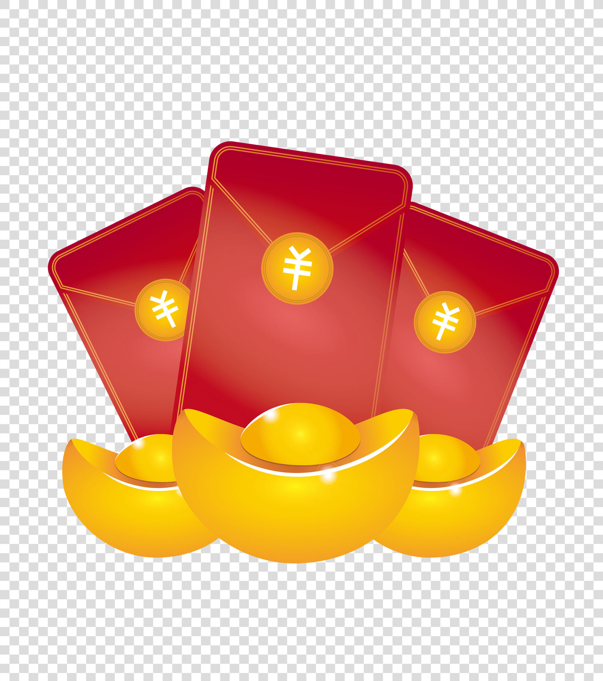 中国风新年红包元宝